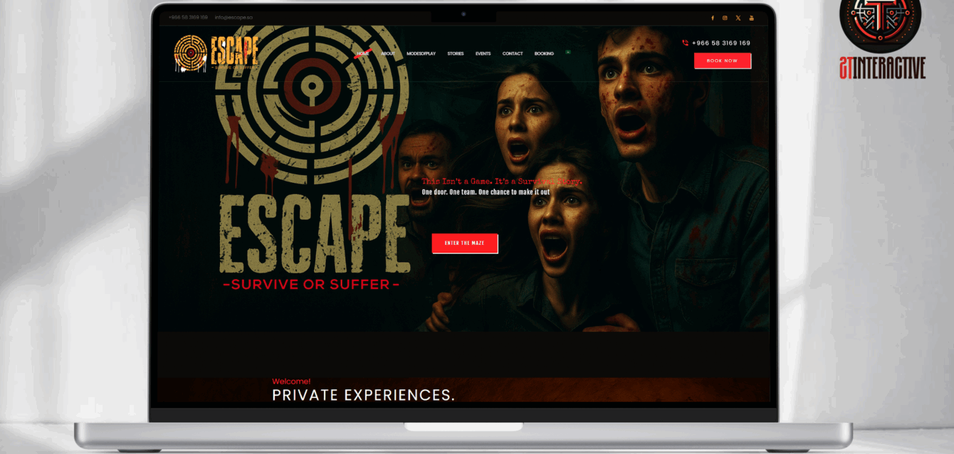 Escape Sa Website Mockup