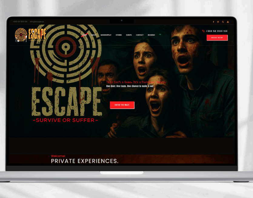 Escape Sa Website Mockup