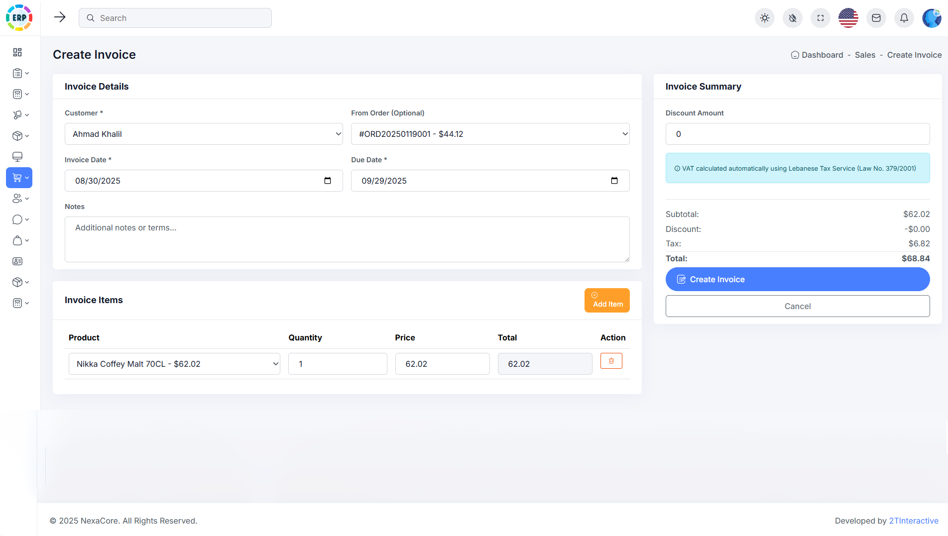 03 Sales Createinvoice