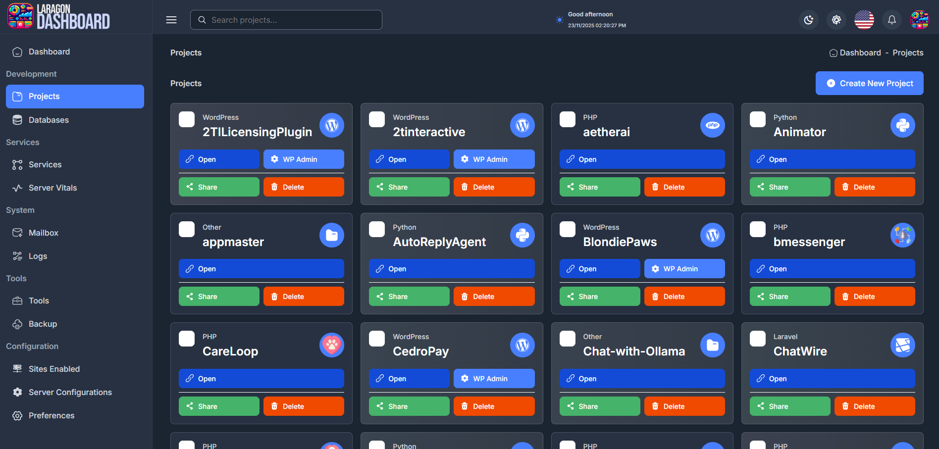 Laragon Dashboard 02