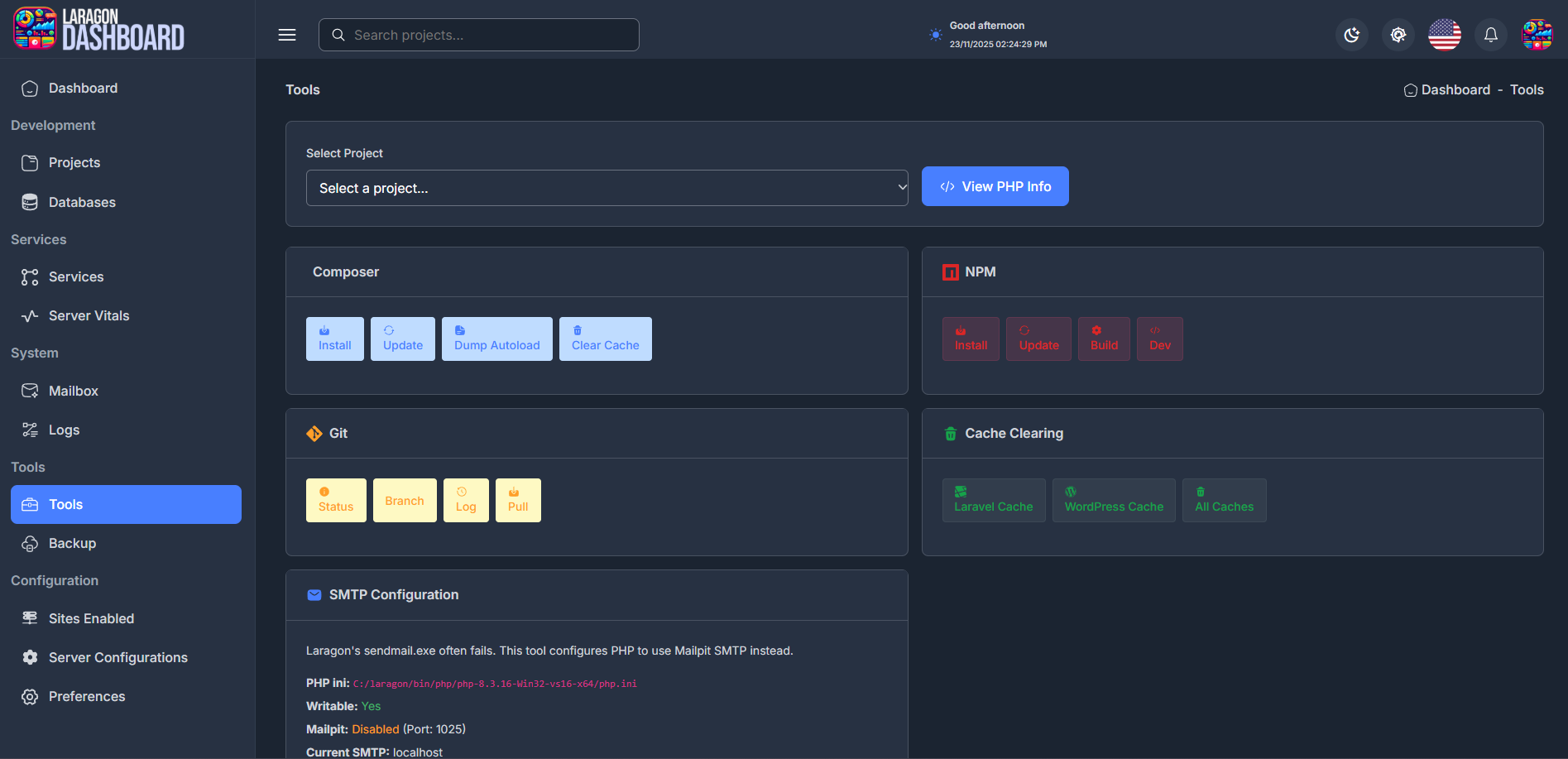 Laragon Dashboard 08