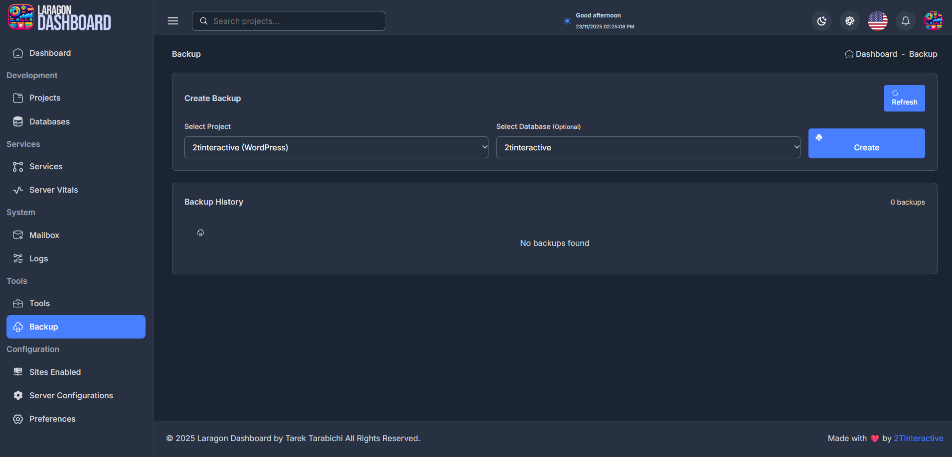 Laragon Dashboard 09